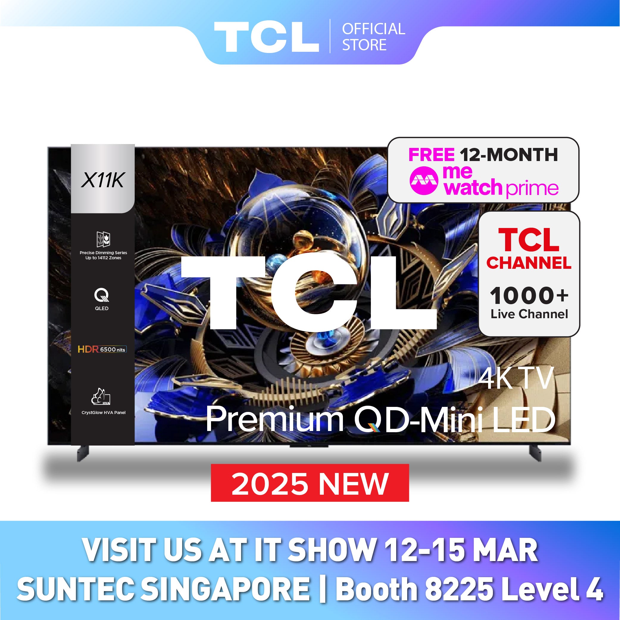 TCL X11K Premium QD-MiniLED TV 85" 98" AI Smart TV