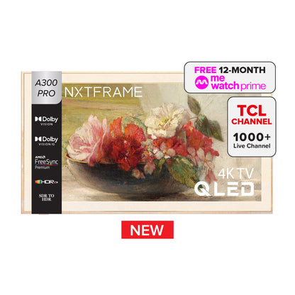 TCL A300 Pro 4K QLED TV B&O Sound System Nxtframe TV Canvas TV Frame TV