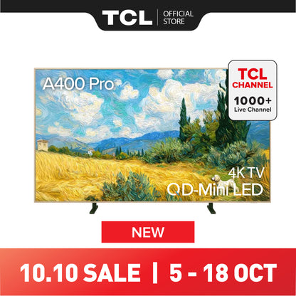 NEW 2026 | TCL A400 Pro NxtTVISION TV Canvas TV Frame TV | 55 65 75 85 INCH | 4K QD-MINILED Google TV