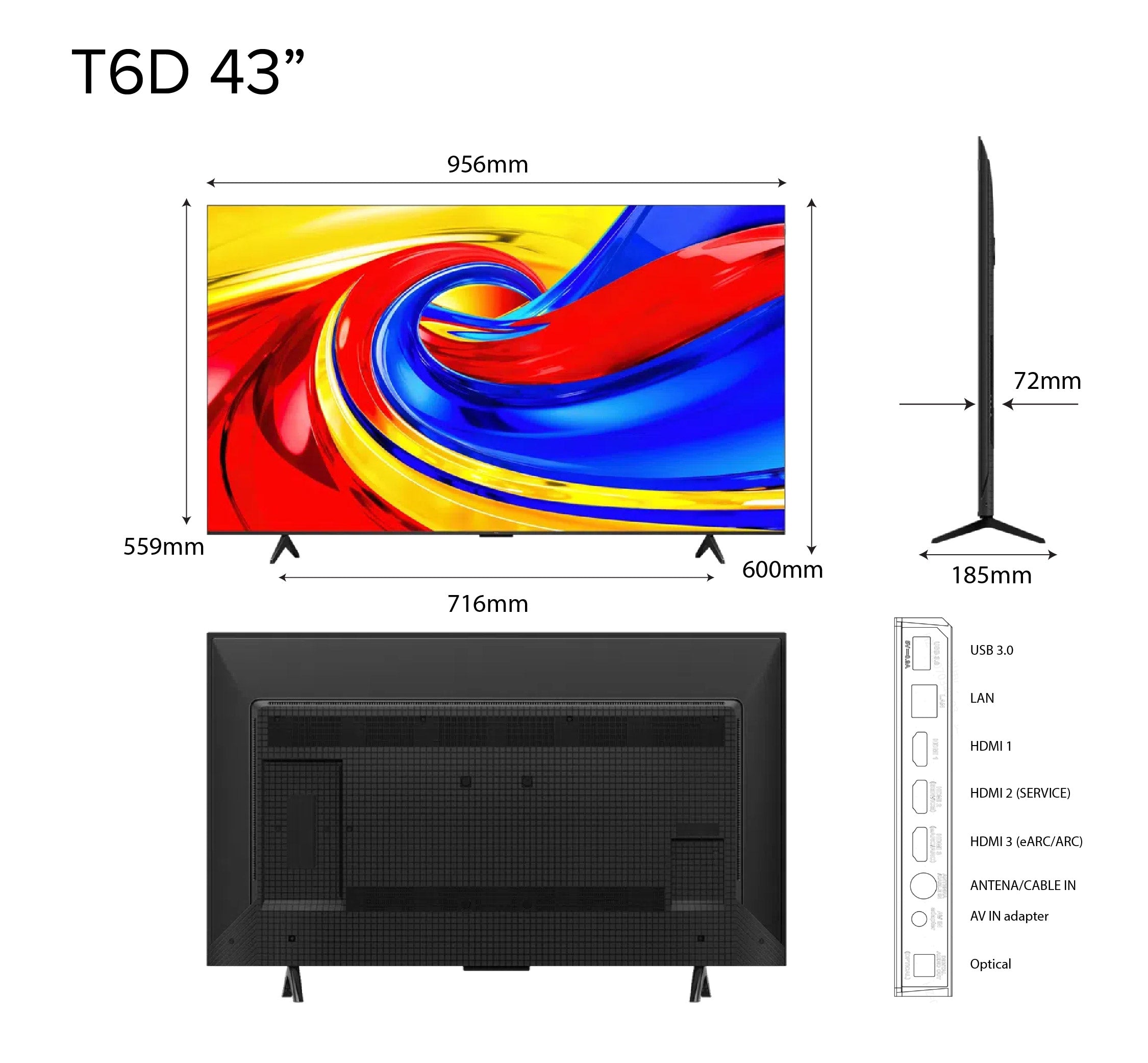 TCL T6D Premium QLED 4K UHD TV (P7K Upgrade) | 43 50 55 inch | AI