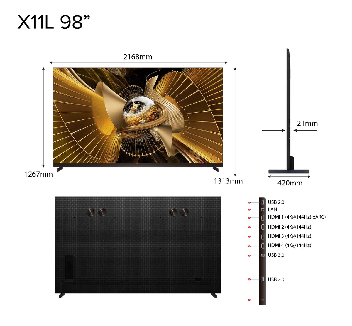 2026 NEW | TCL X11L SQD-Mini LED 4K TV | 75 85 98 inch | AI Smart Google TV