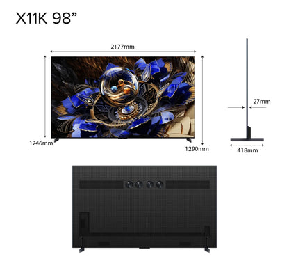 TCL X11K Premium QD-MiniLED TV 85" 98" AI Smart TV