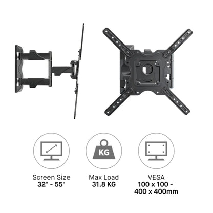 TCL 32" - 55" Swivel Bracket (Single Arm) Wall Mount (with TV Installation)