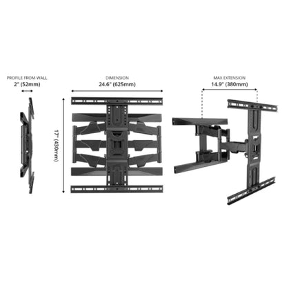 TCL 65"-75" Swivel Bracket (Double Arm) Wall Mount (with TV Installation)