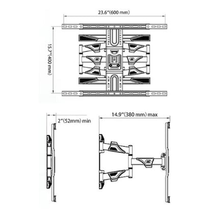 TCL 65"-75" Swivel Bracket (Double Arm) Wall Mount (with TV Installation)