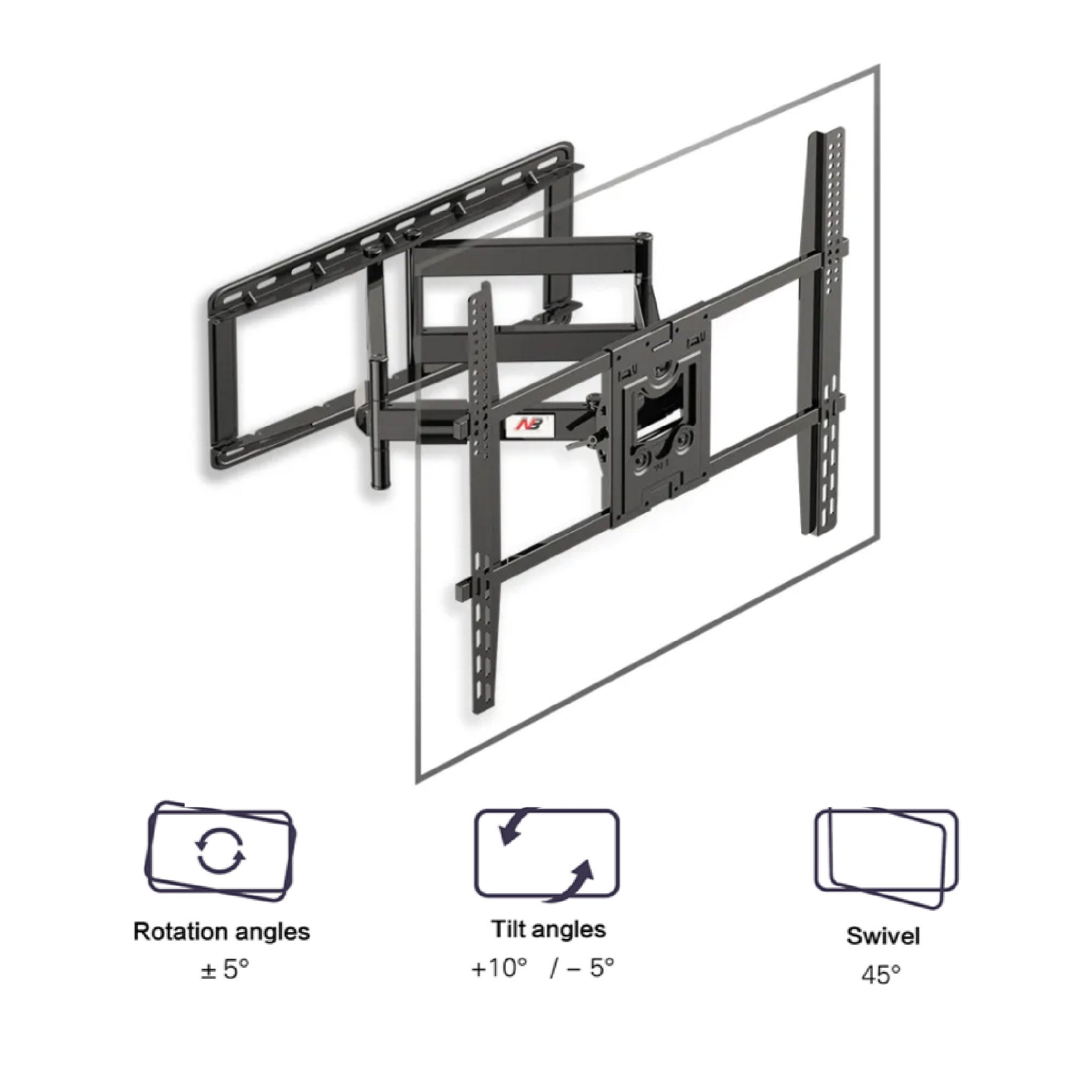 TCL 85" - 98" Swivel Bracket (Double Arm) Wall Mount (with TV Installation)