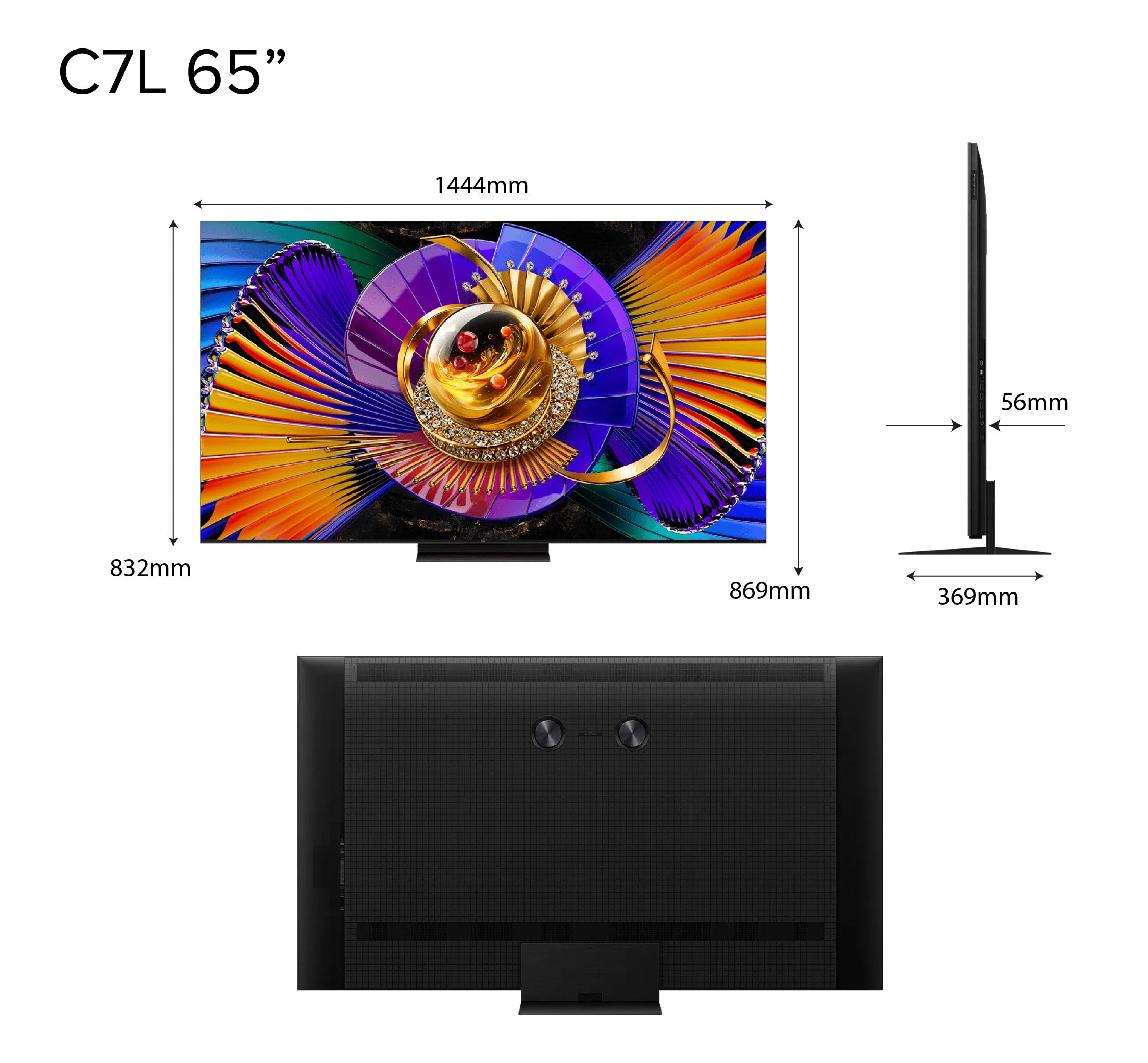 NEW 2026 | TCL TV C7L SQD-MiniLED 4K TV | 55 65 75 85 inch | Up to 1,624 Precise Dimming Zones | Up to HDR 3000nits | 144Hz | Dolby Vision IQ, HDR10+ | IMAX Enhanced | FreeSync Premium Pro