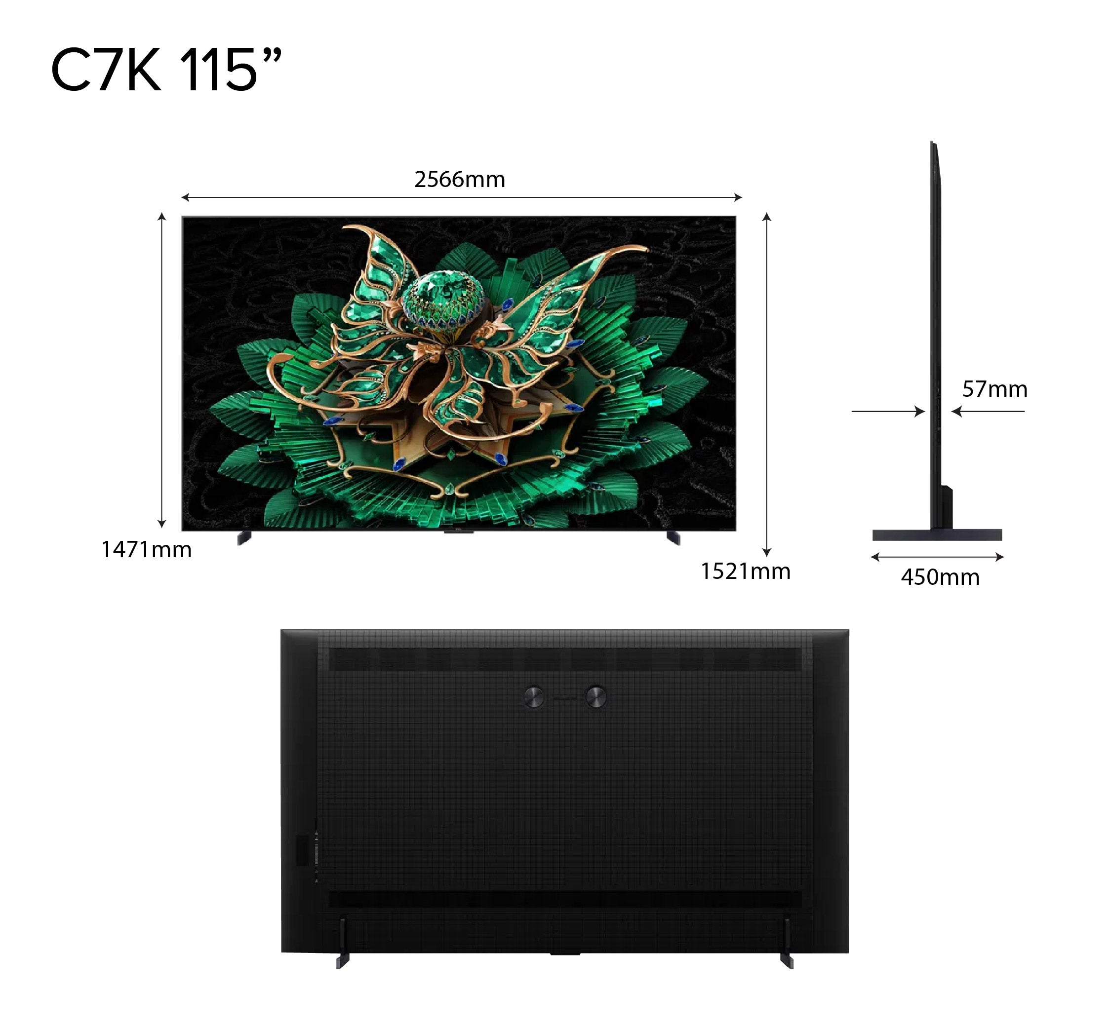 TCL C7K 4K Premium QD Mini-LED TV | 55 65 75 85 115 inch | AI Smart Google TV