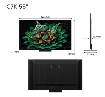 TCL C7K 4K Premium QD Mini-LED TV 55" 65" 75" 85 "AI Smart Google TV