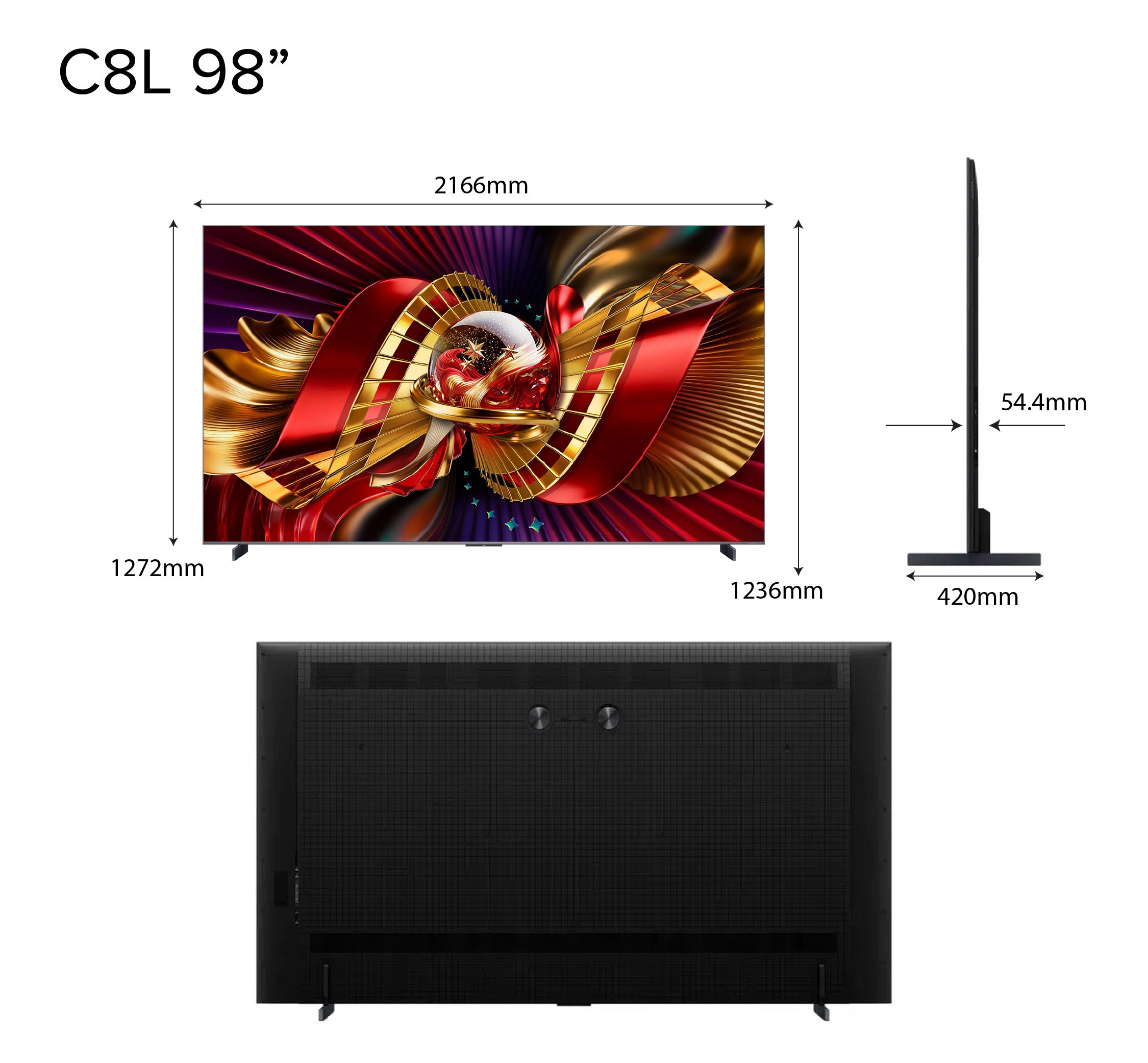 2026 NEW | TCL C8L Premium SQD-MiniLED 4k TV | 65 75 85 98 inch |