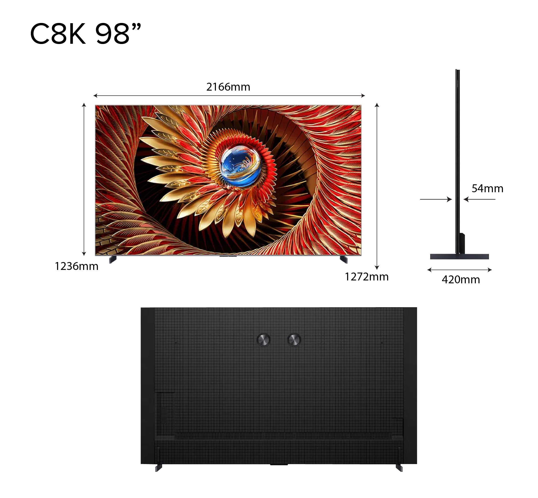 TCL C8K Premium QD-Mini LED 4K TV | 65 75 85 98 inch | AI Smart Google TV